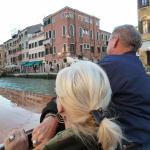 Arrival into Venice by water taxi.