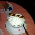 Delicious hot chocolate at Riviore in Florence.