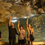 Tossing those coins in the Trevi Fountain in Roma.