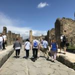 Walking along the main road into Pompeii.