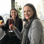 Fran and Jordan enjoy a drink in the Hotel Vis a Vis terrace bar.