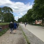 Walking along the walls of Lucca.