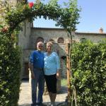 Tom and Marsha make a pretty pari under the roses.