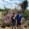 Reed and Chad with blooming Texas Sage which means rain is coming.  